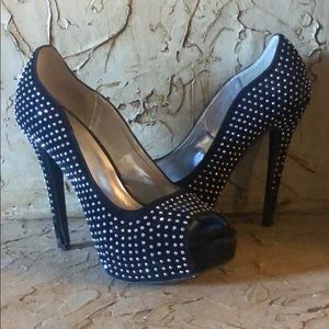 Diamonds black high heels